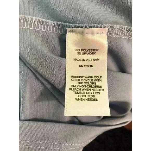 Grayson Womens 1X Blue Knit Ladder Front V-Neck Blouse S/S - Picture 4 of 4